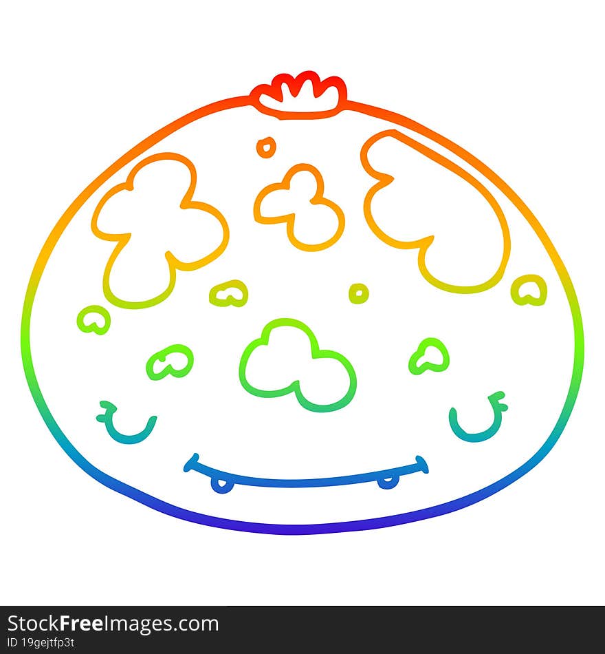 rainbow gradient line drawing cartoon squash