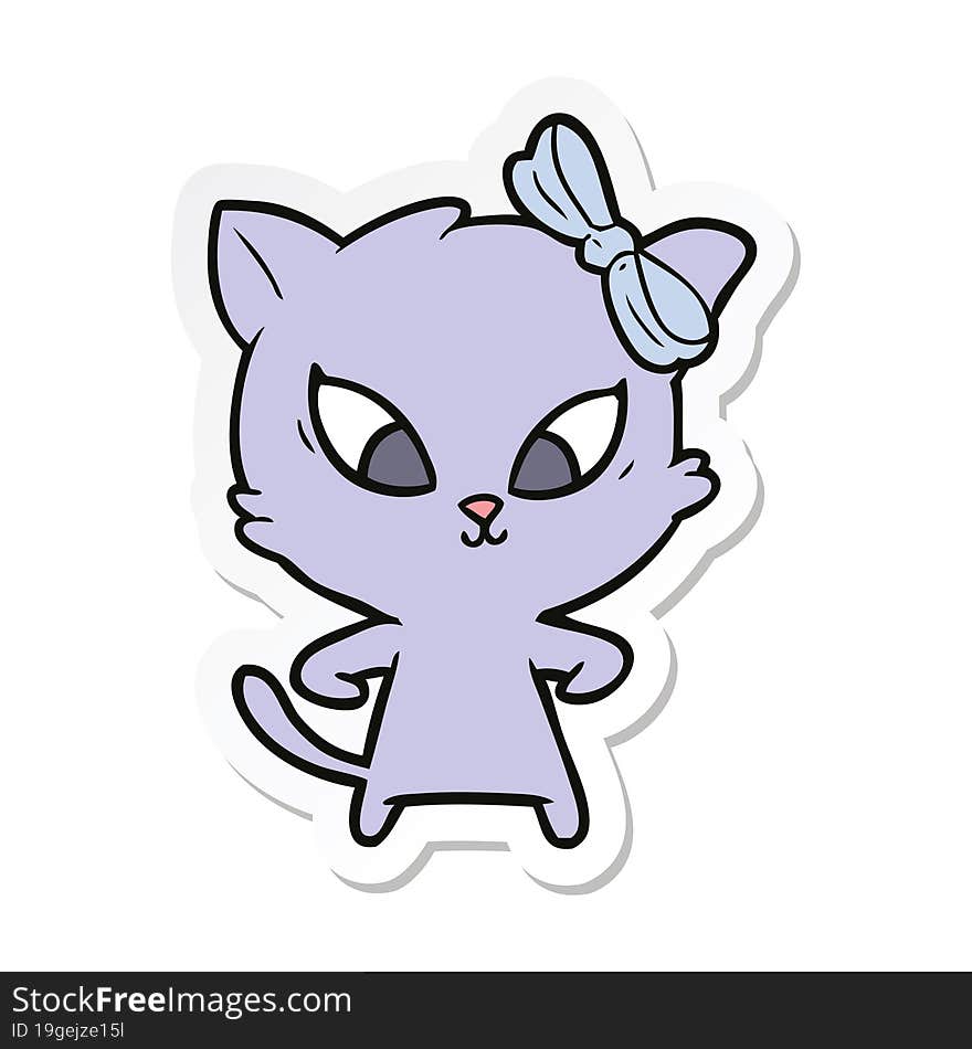 sticker of a cartoon cat