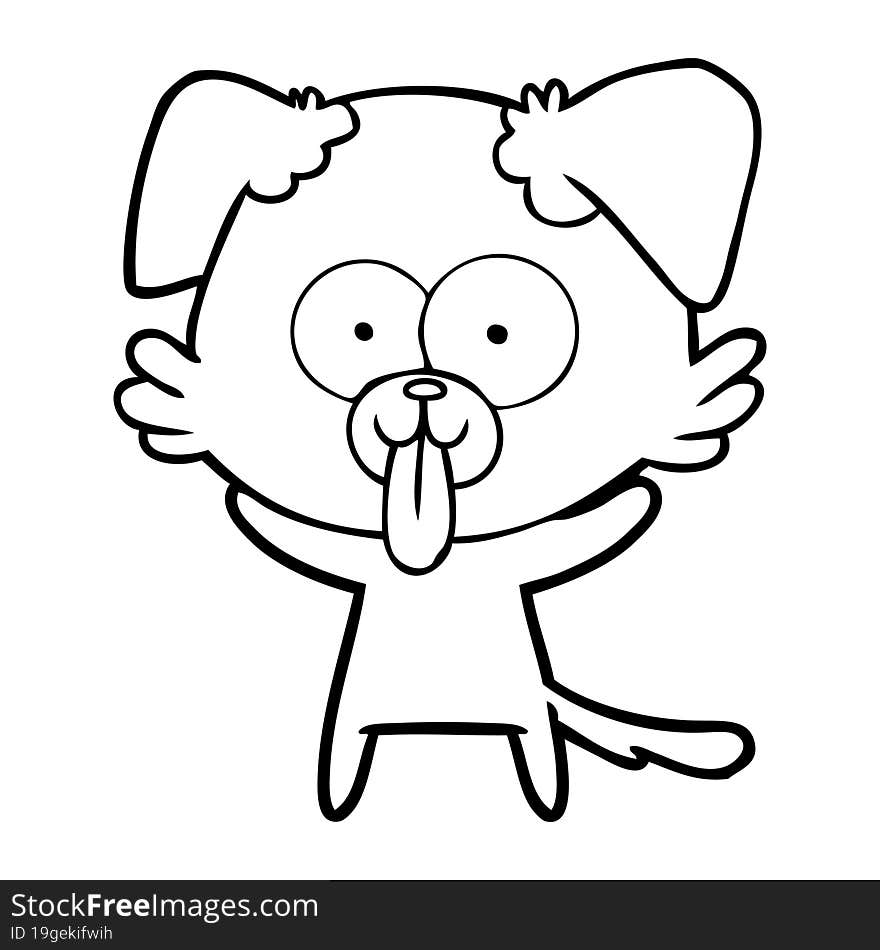 cartoon dog with tongue sticking out. cartoon dog with tongue sticking out