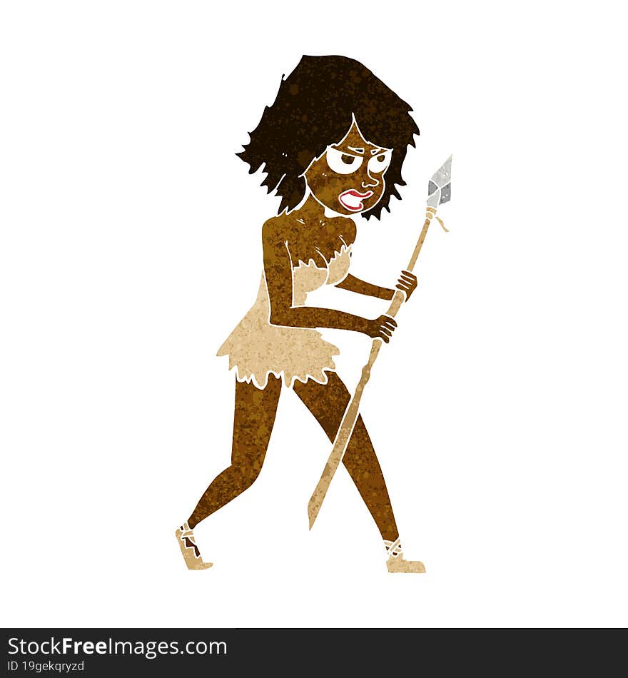 cartoon cave girl