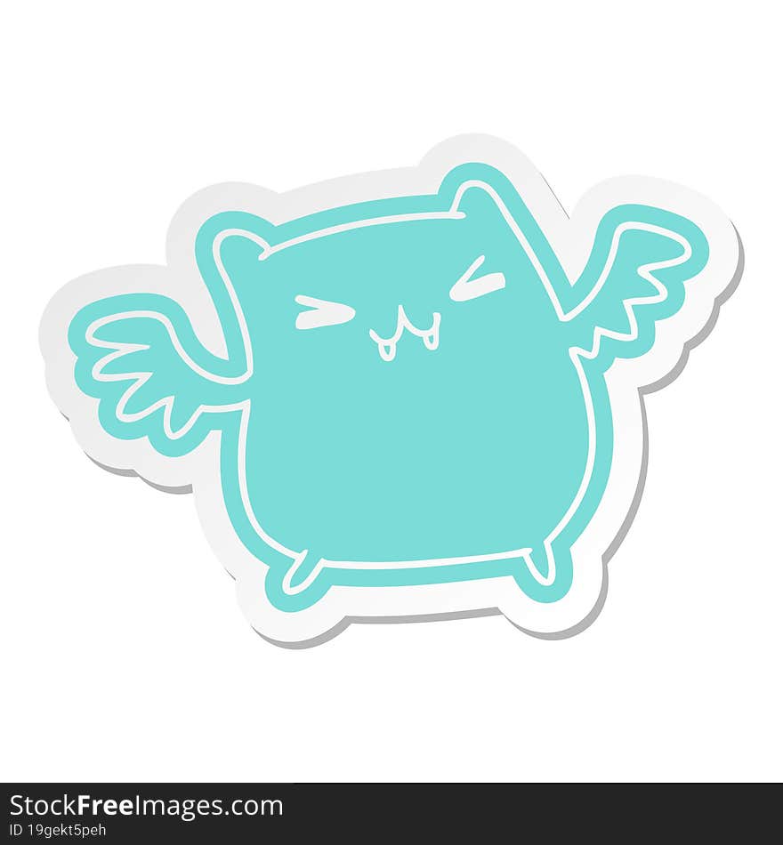 cartoon sticker of a kawaii cute bat