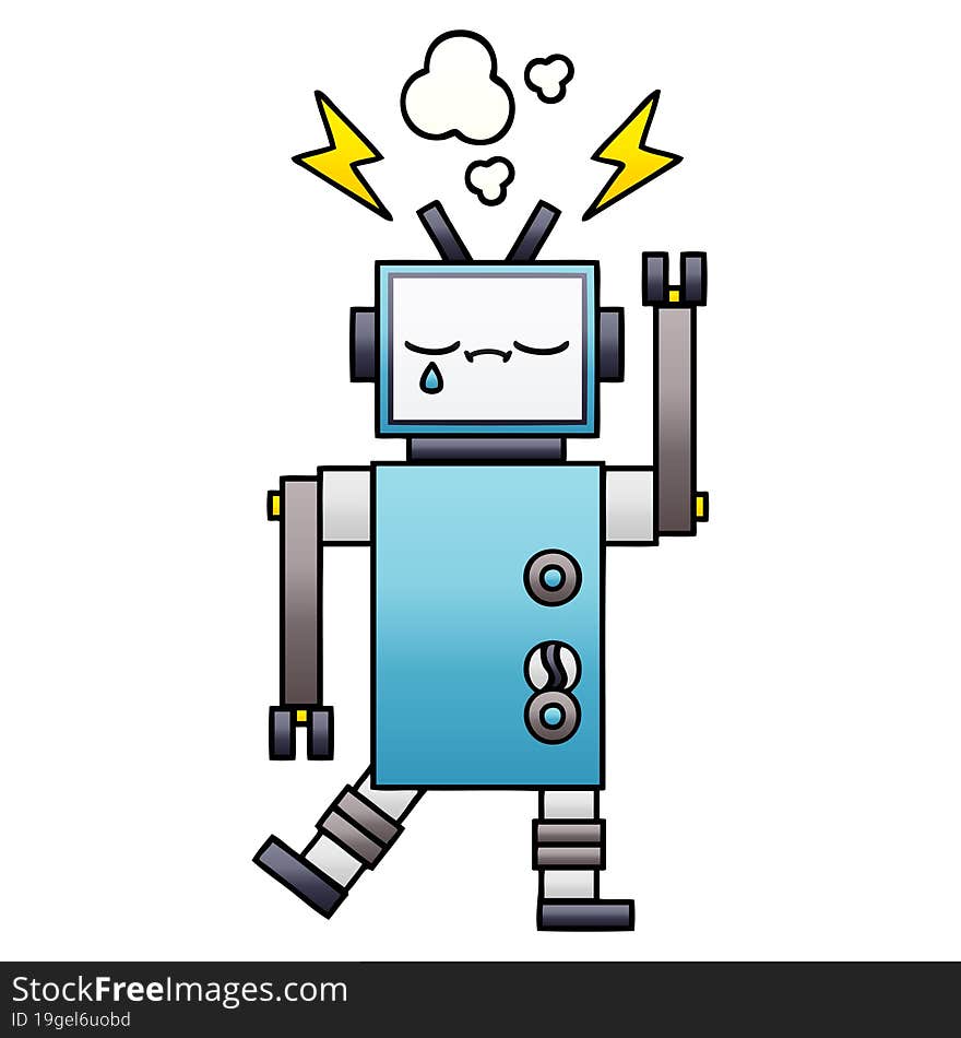 gradient shaded cartoon robot