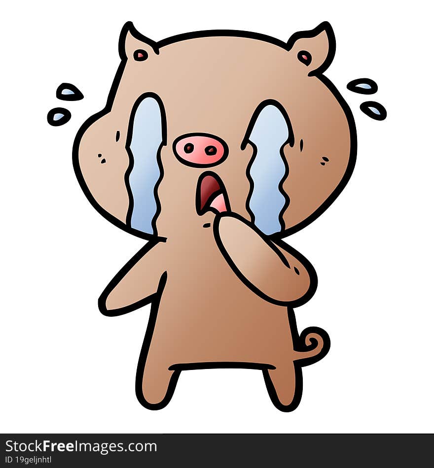 crying pig cartoon. crying pig cartoon