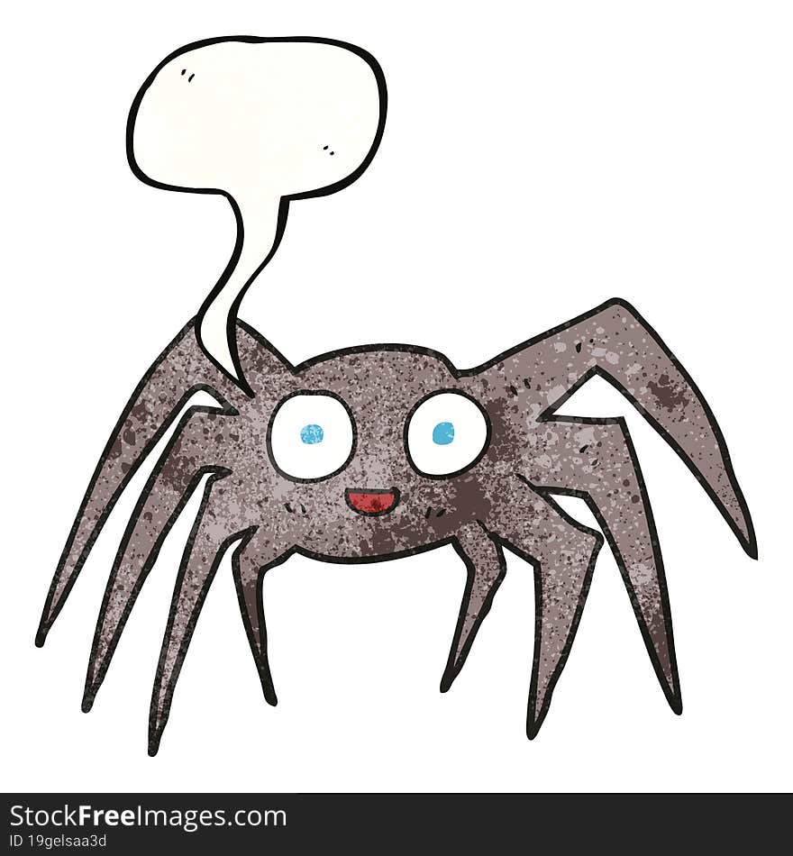 speech bubble textured cartoon spider