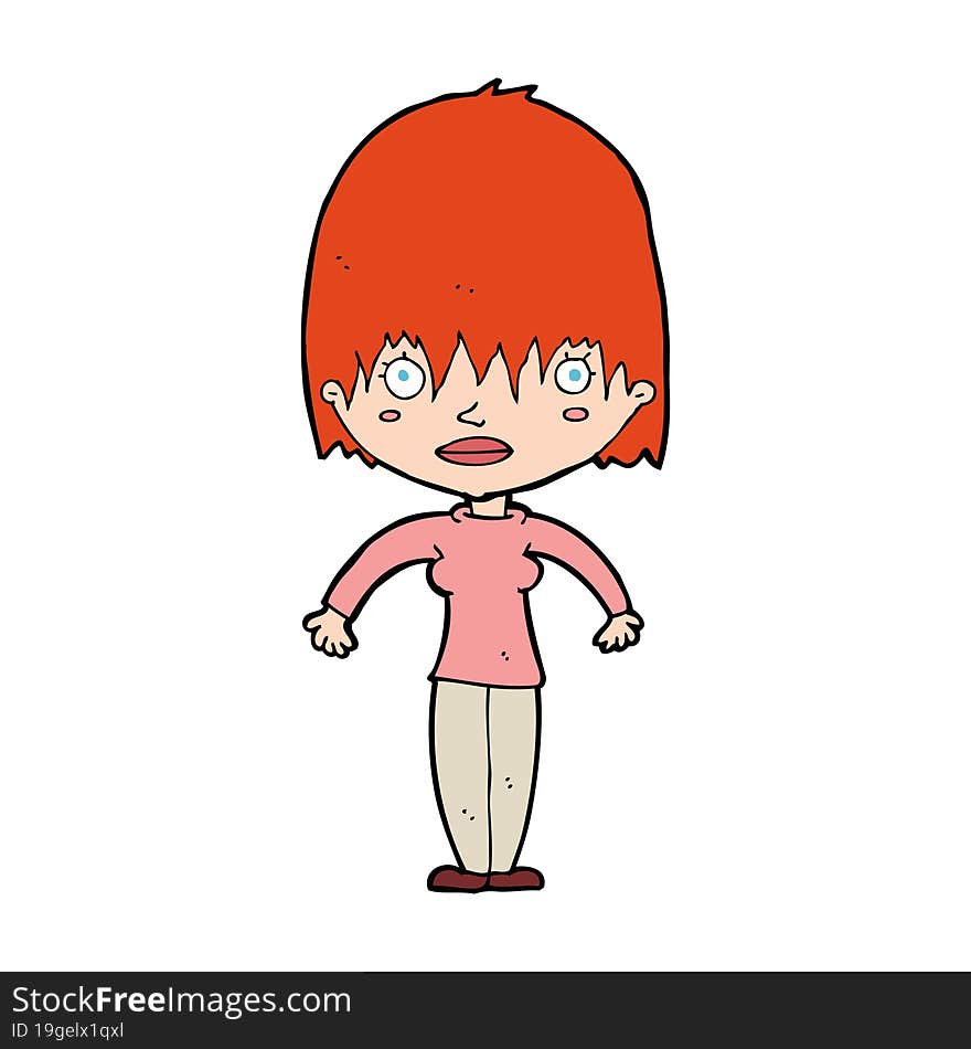 cartoon woman staring