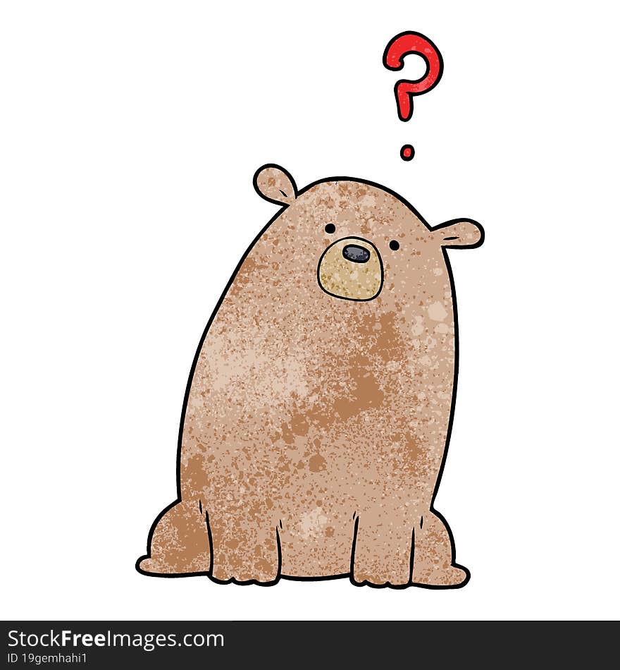 cartoon curious bear. cartoon curious bear