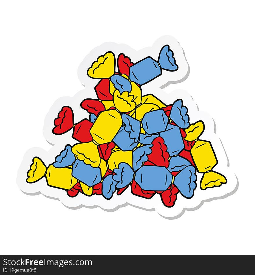 sticker of a cartoon candy