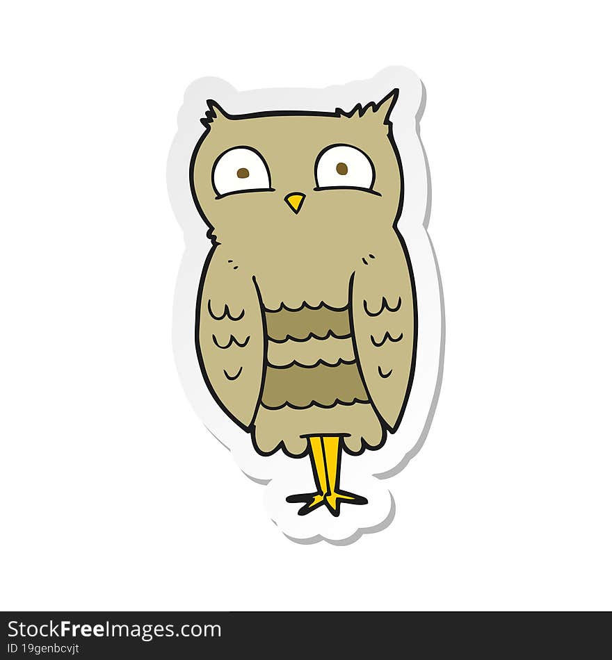 sticker of a cartoon owl