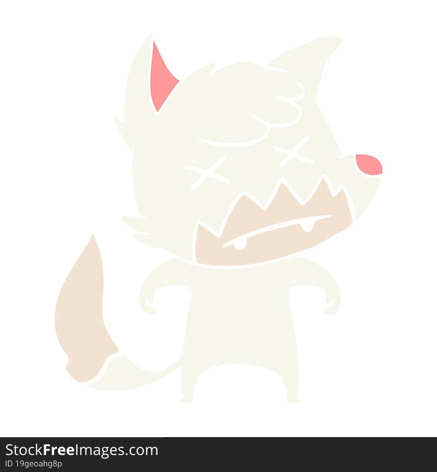 flat color style cartoon dead fox