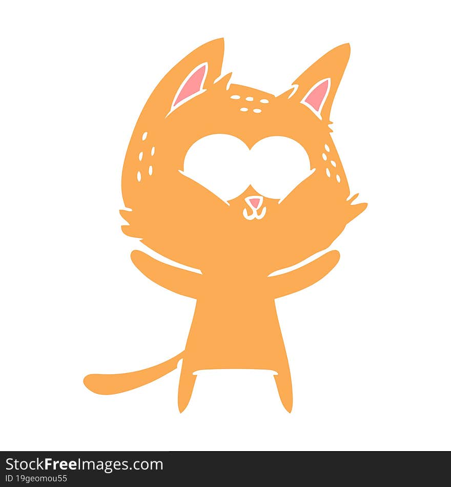 flat color style cartoon cat