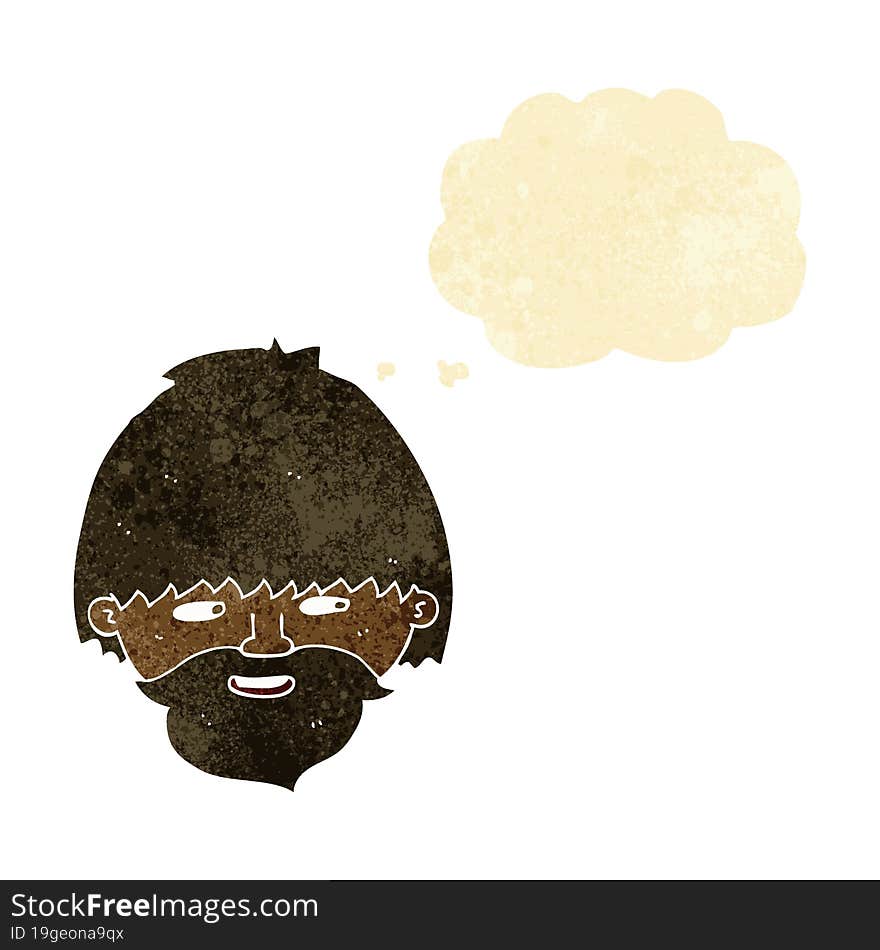 Cartoon Bearded Man With Thought Bubble