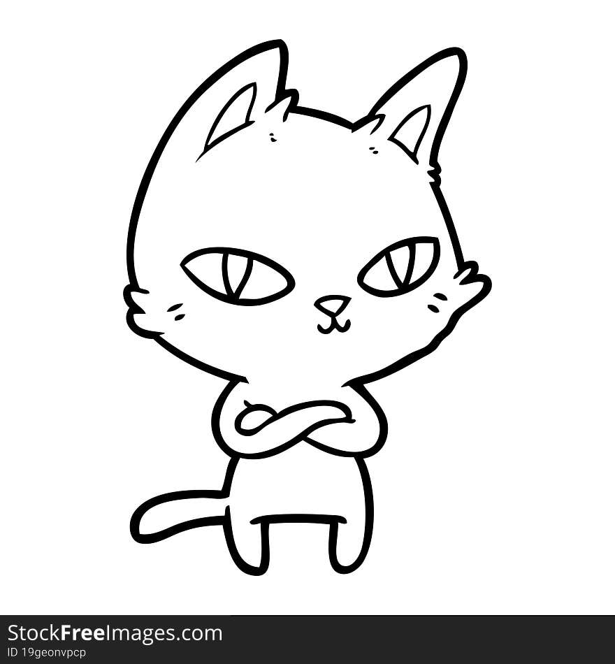 cartoon cat staring. cartoon cat staring