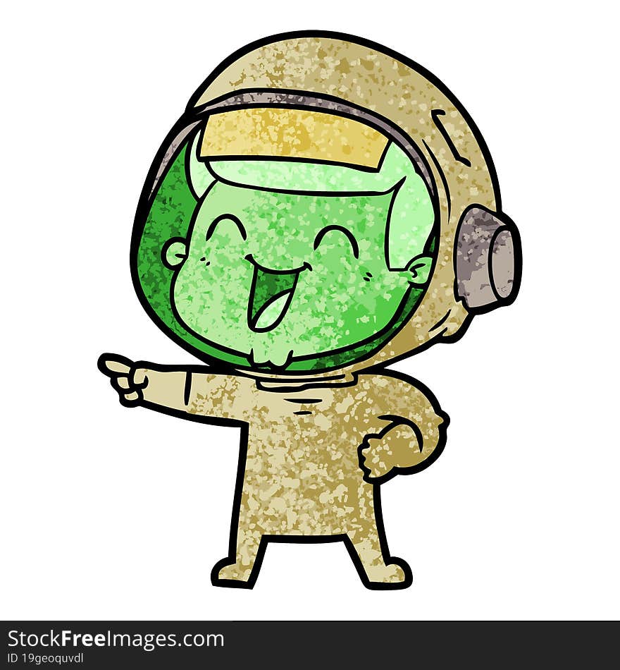 happy cartoon astronaut. happy cartoon astronaut