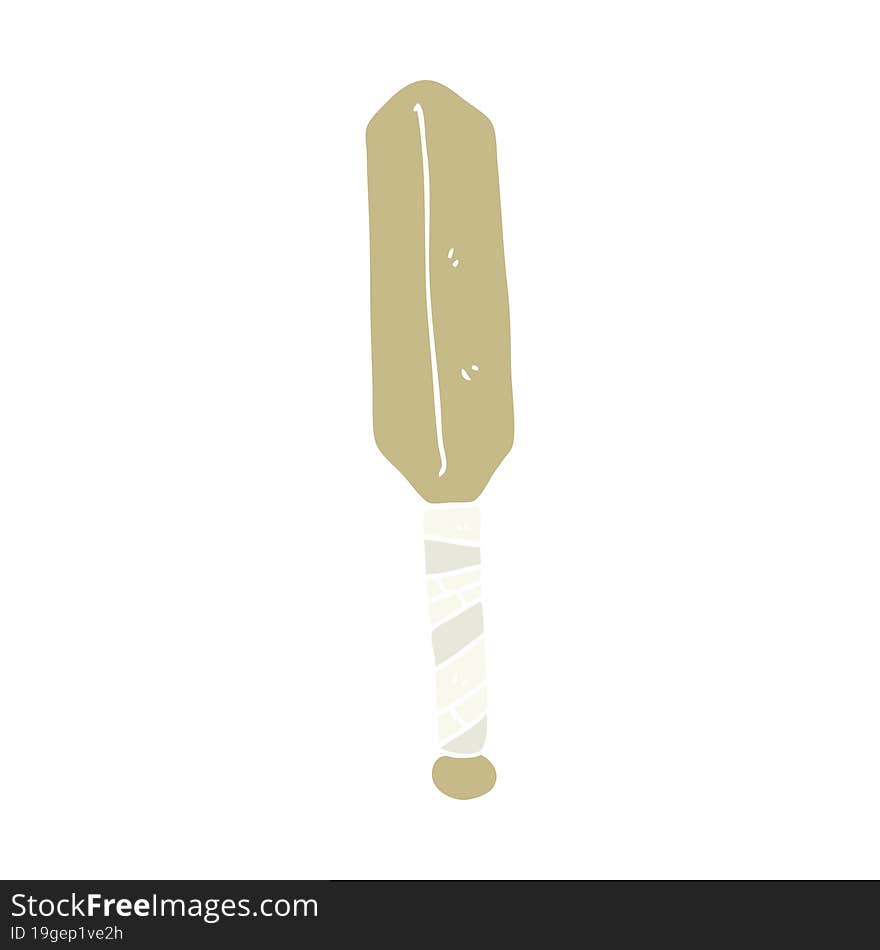 Flat Color Illustration Cartoon Baseball Bat