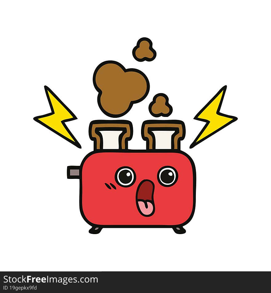 cute cartoon of a of a toaster. cute cartoon of a of a toaster