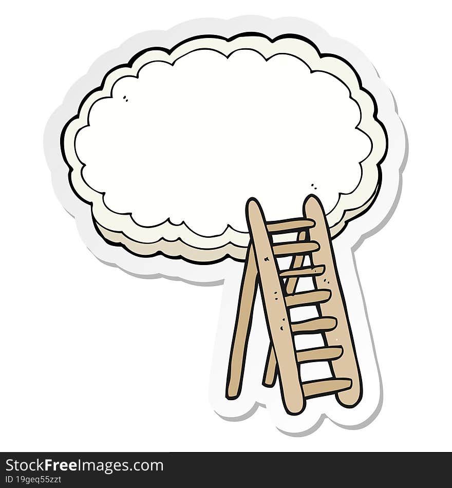 sticker of a cartoon ladder to heaven