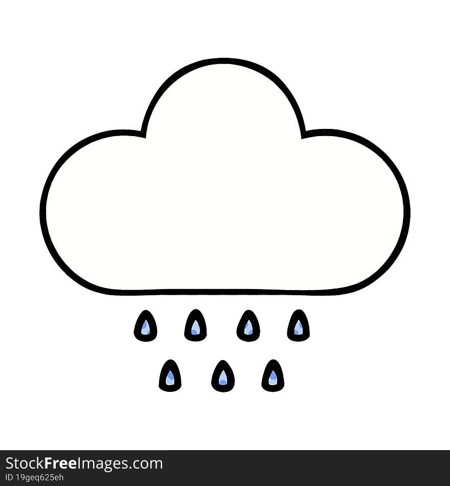 comic book style cartoon of a rain cloud