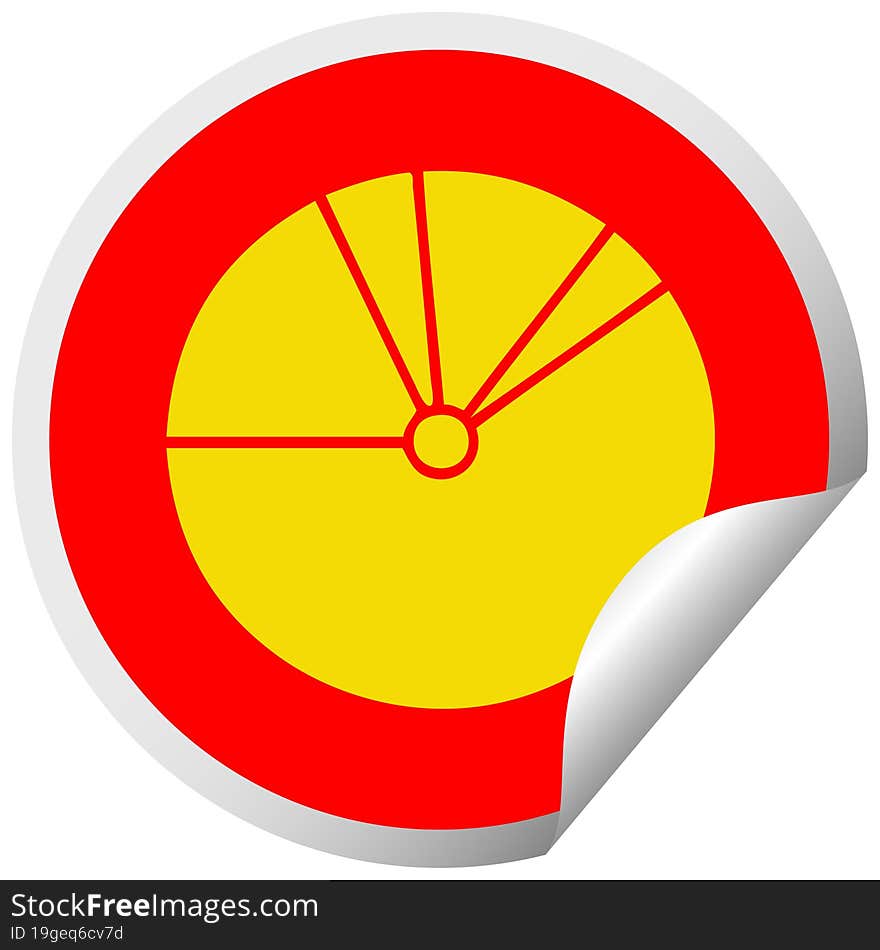 Circular Peeling Sticker Cartoon Pie Chart