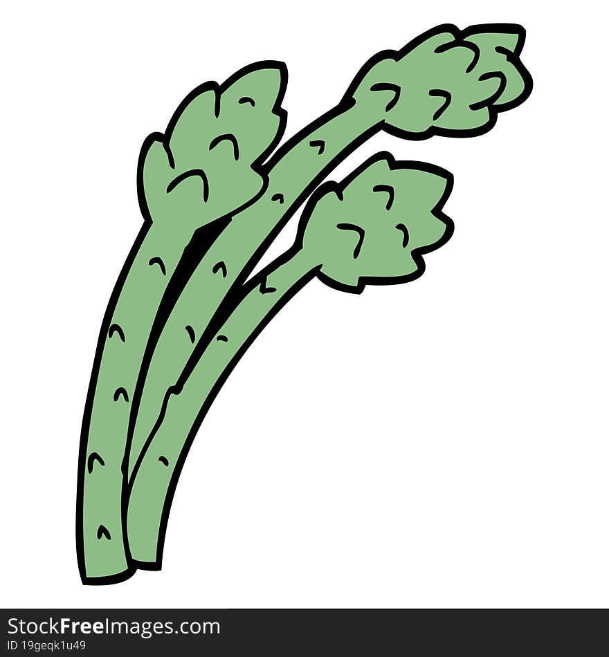 cartoon doodle asparagus plant