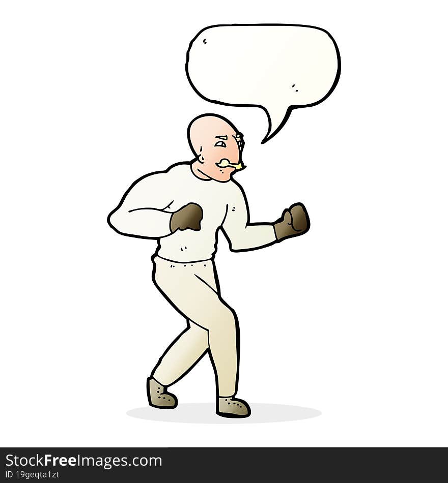 cartoon victorian boxer with speech bubble