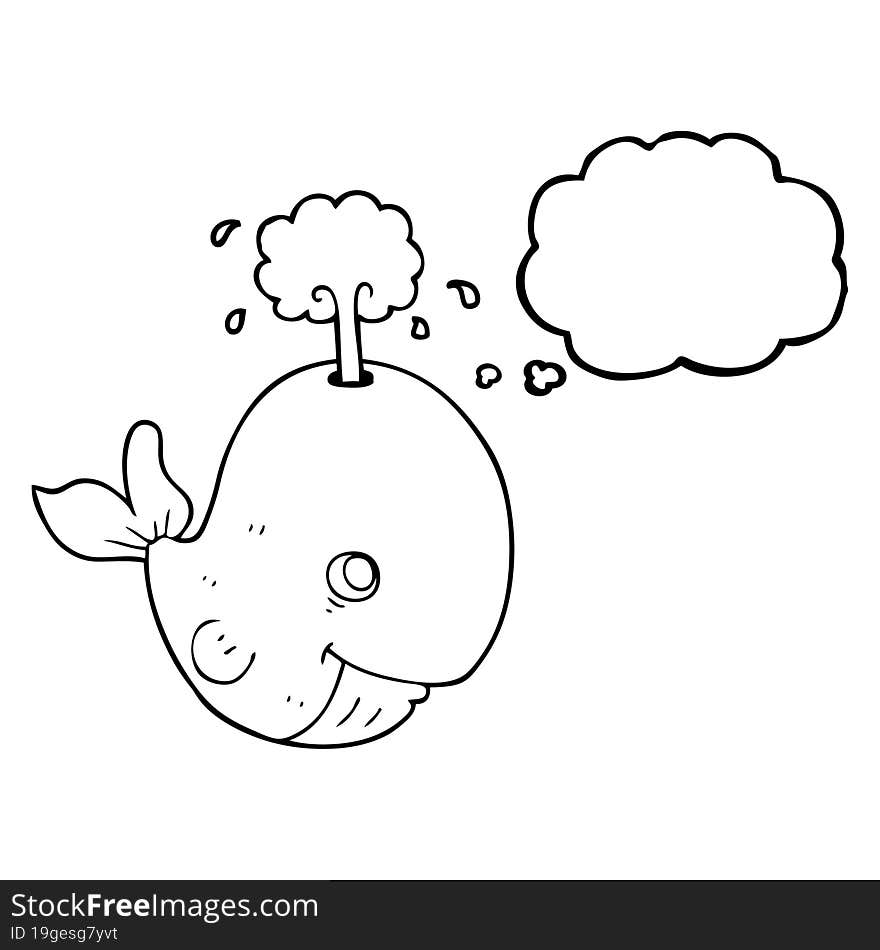 thought bubble cartoon whale spouting water