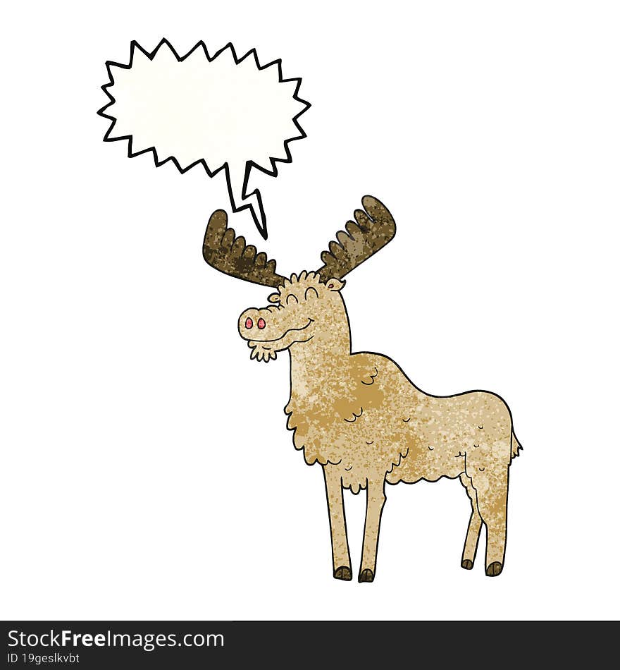 speech bubble textured cartoon moose