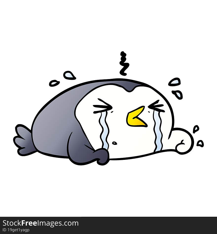 cartoon crying penguin. cartoon crying penguin