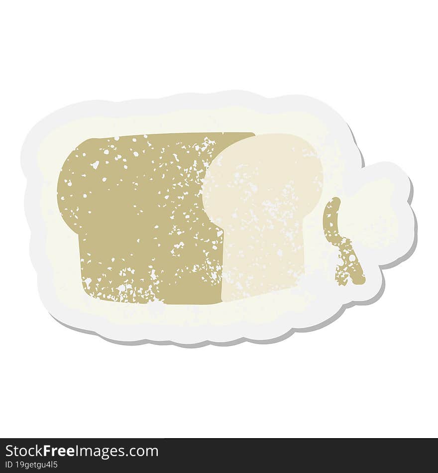 Loaf Of Bread In Bag Grunge Sticker