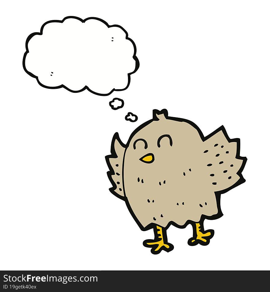 Cartoon Bird With Thought Bubble