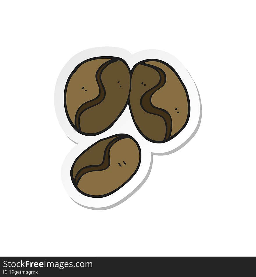 Sticker Of A Cartoon Coffee Beans