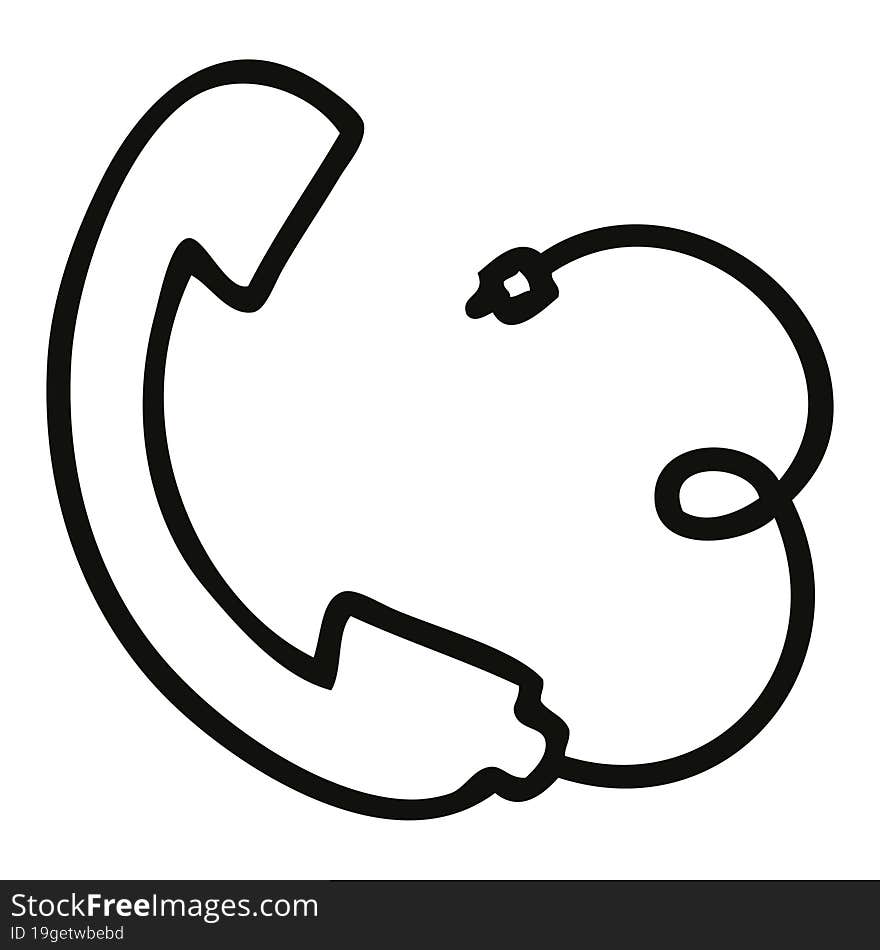 line drawing cartoon telephone receiver