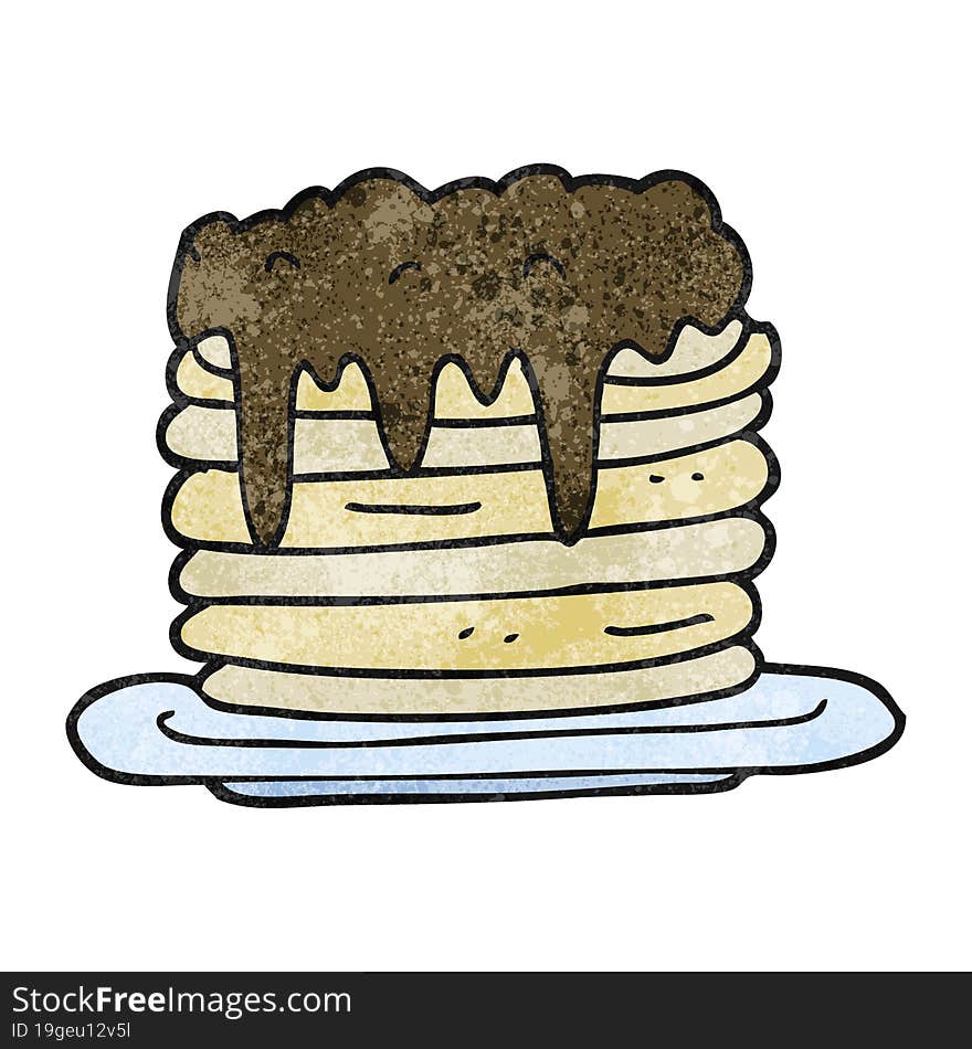 textured cartoon pancake stack