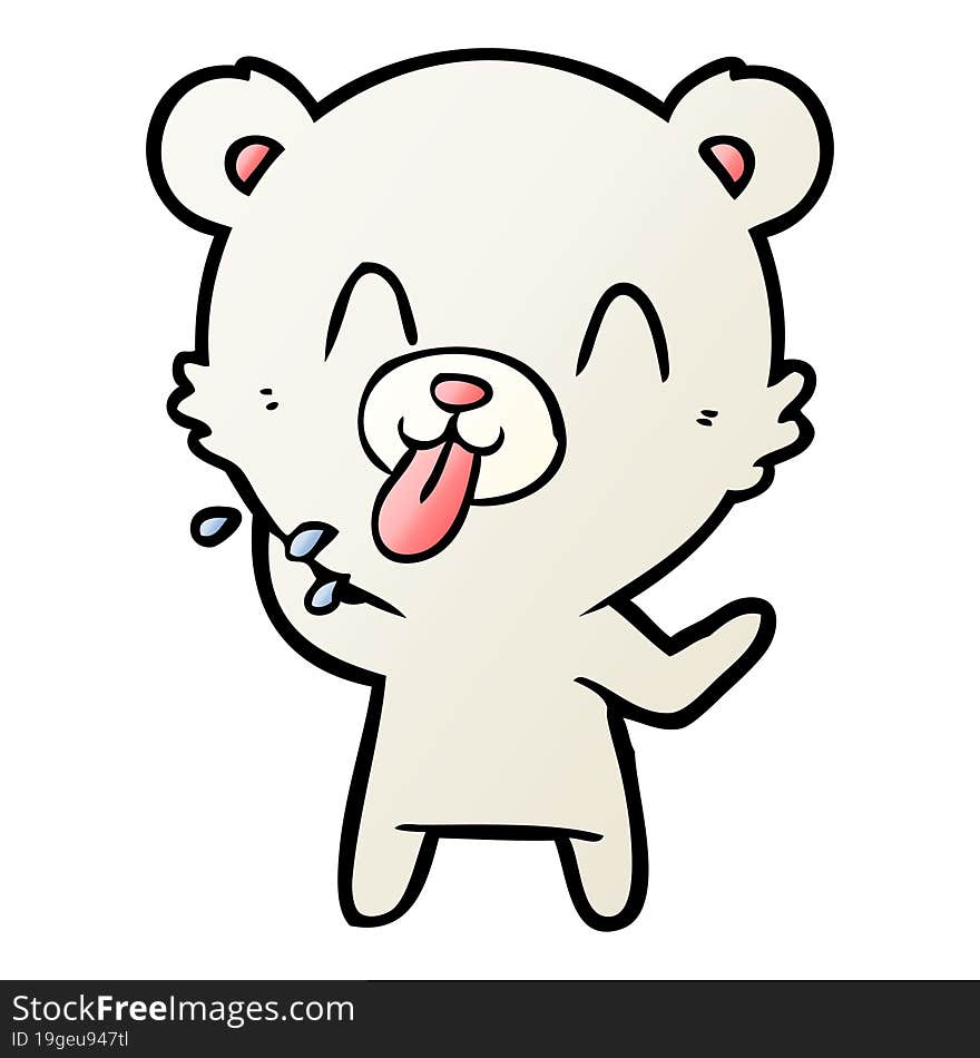 rude cartoon polar bear sticking out tongue. rude cartoon polar bear sticking out tongue