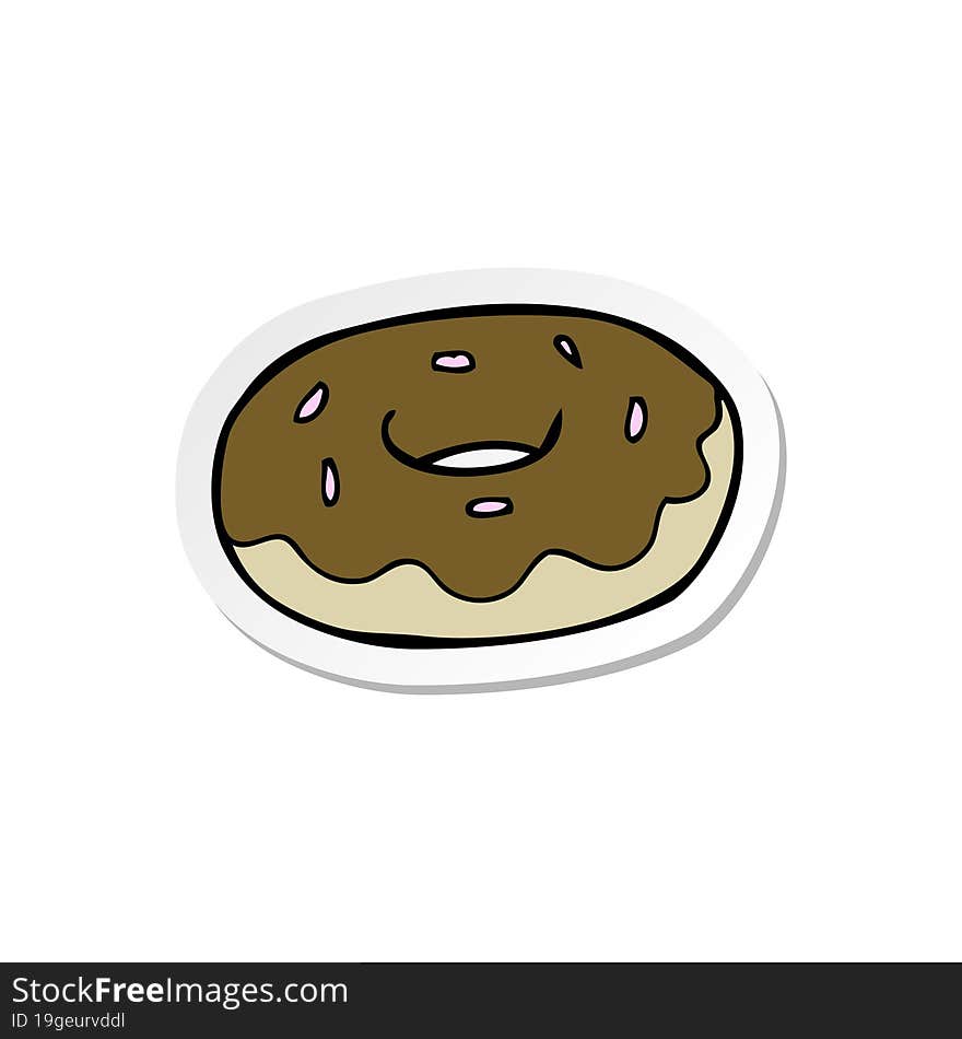 sticker of a cartoon donut