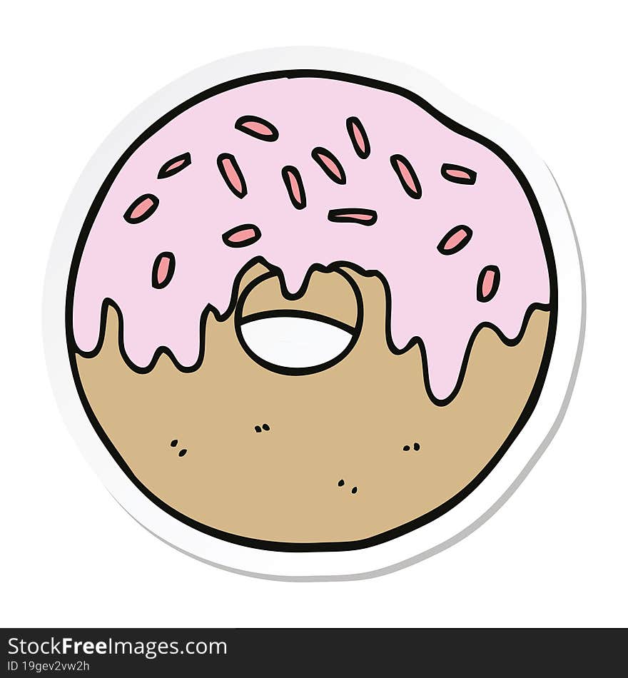 sticker of a cartoon donut