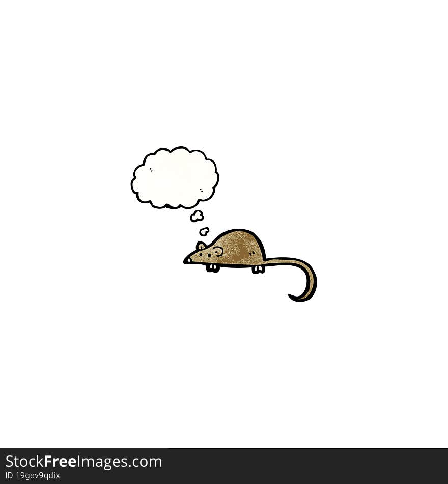 cartoon mouse with thought bubble