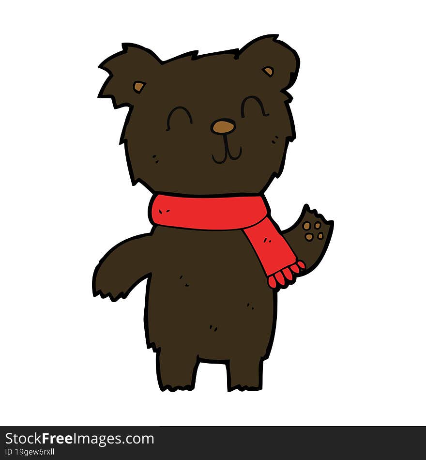 Cartoon Cute Black Bear Cub