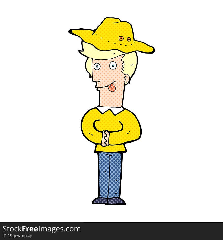 cartoon man in hat