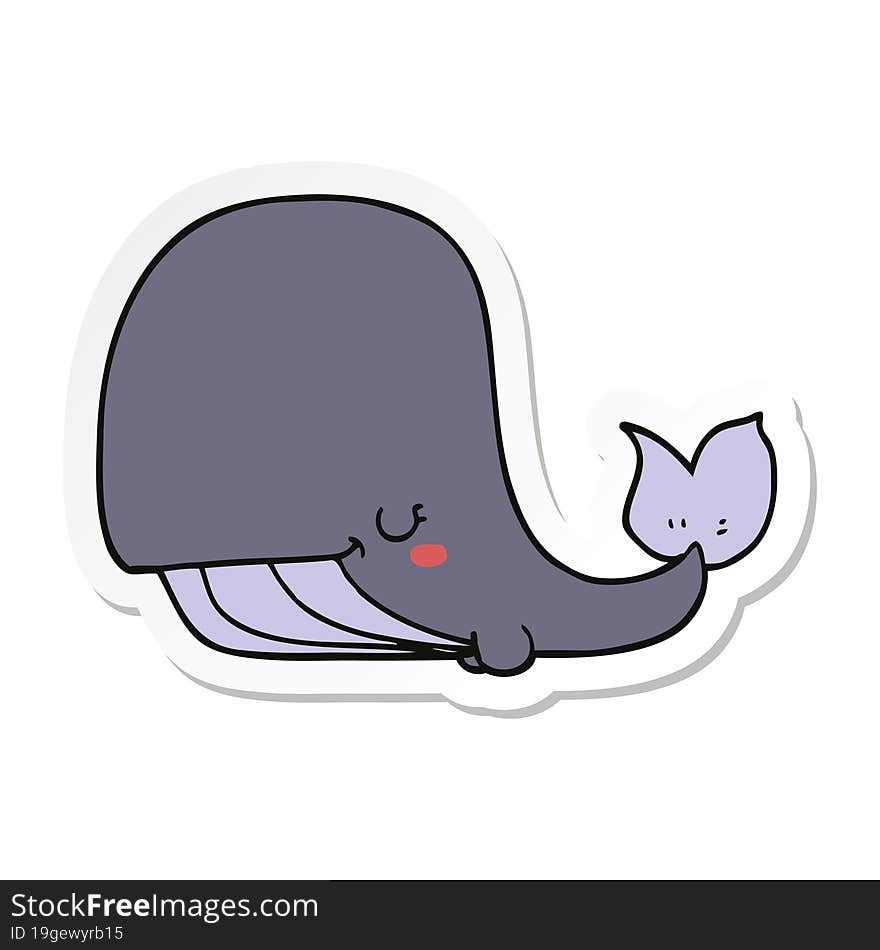 sticker of a cartoon whale