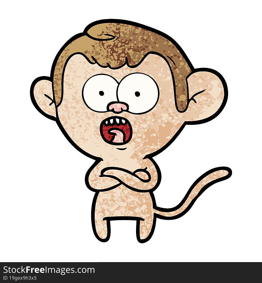 cartoon shocked monkey. cartoon shocked monkey