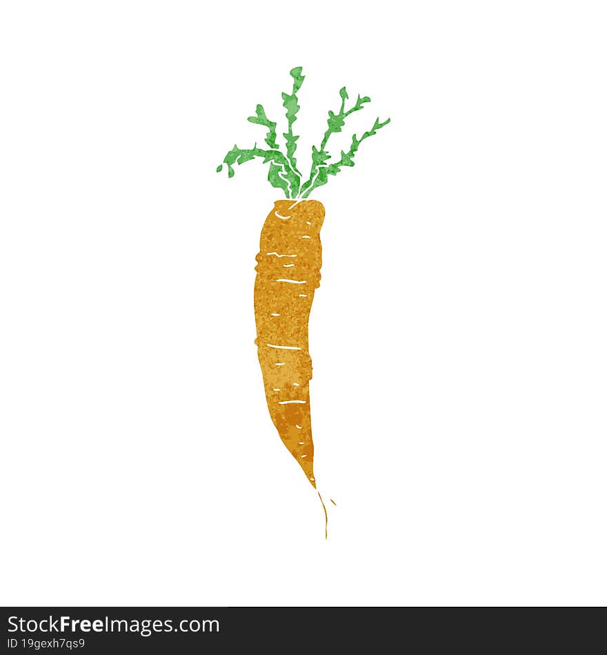 freehand retro cartoon carrot