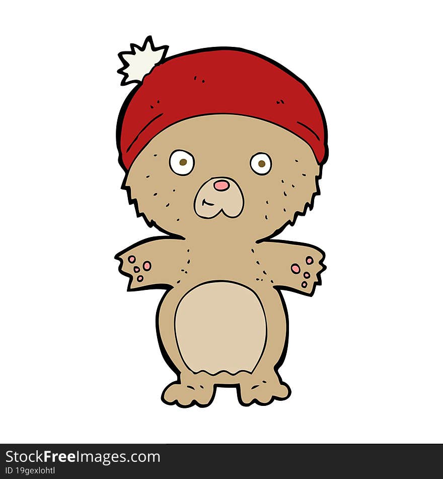 Cartoon Cute Teddy Bear In Hat