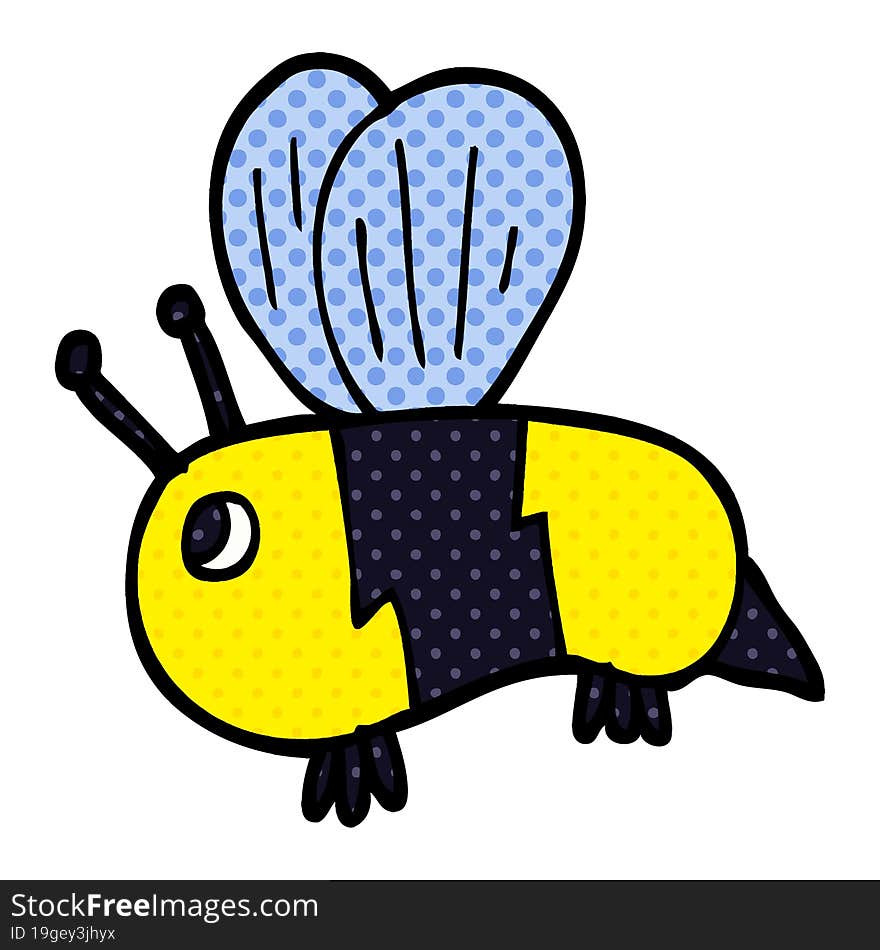 cartoon doodle fat bee