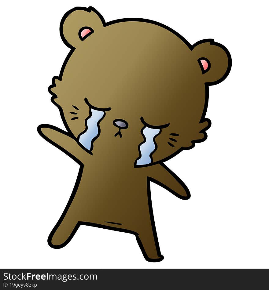 crying cartoon bear. crying cartoon bear