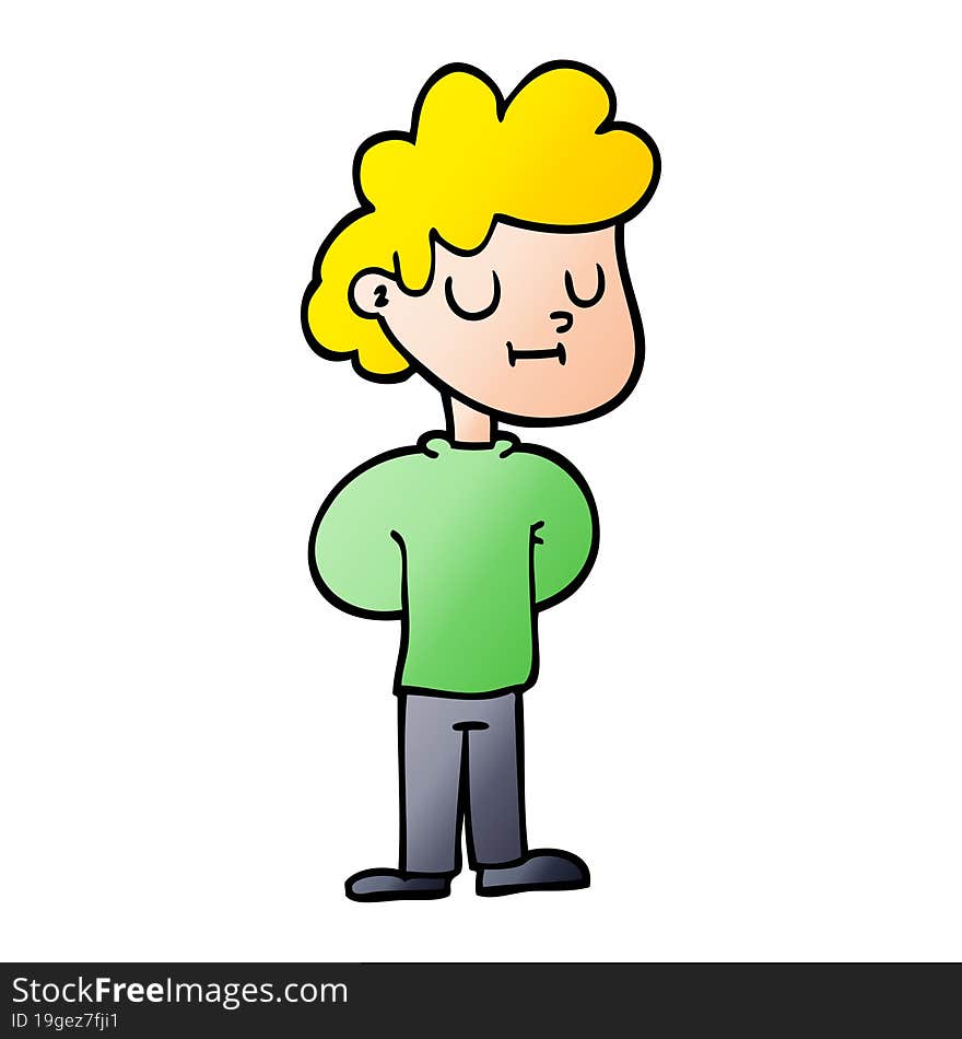 Vector Gradient Illustration Cartoon Happy Boy