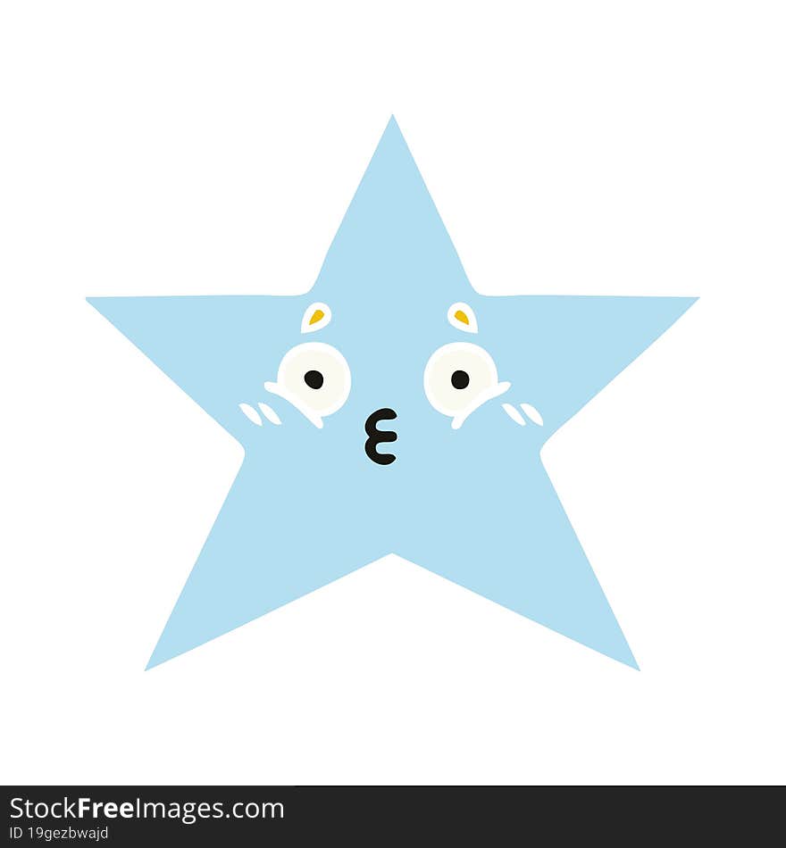 flat color retro cartoon of a star fish