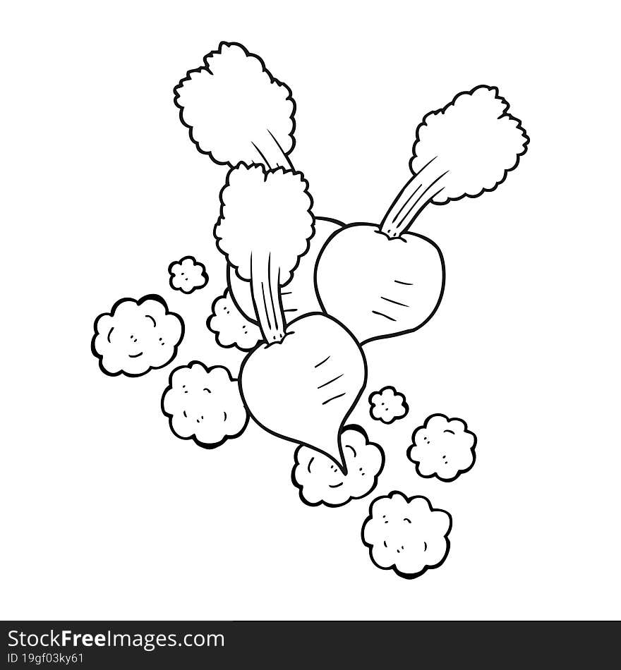 black and white cartoon beetroot