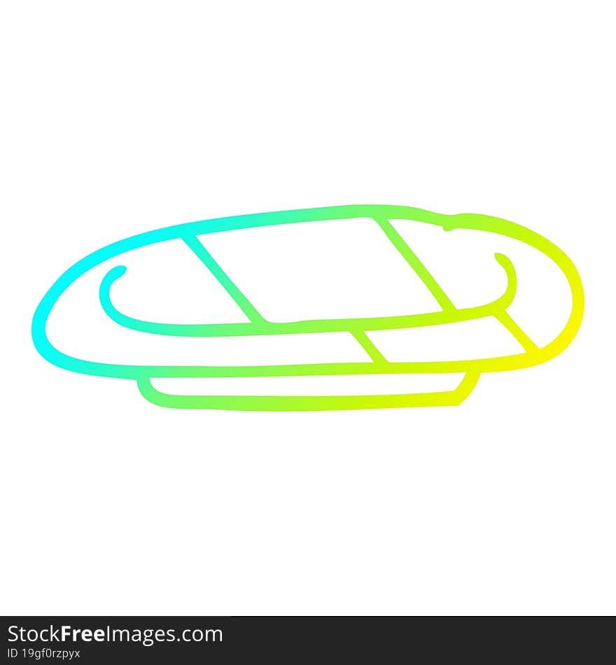 cold gradient line drawing cartoon plate