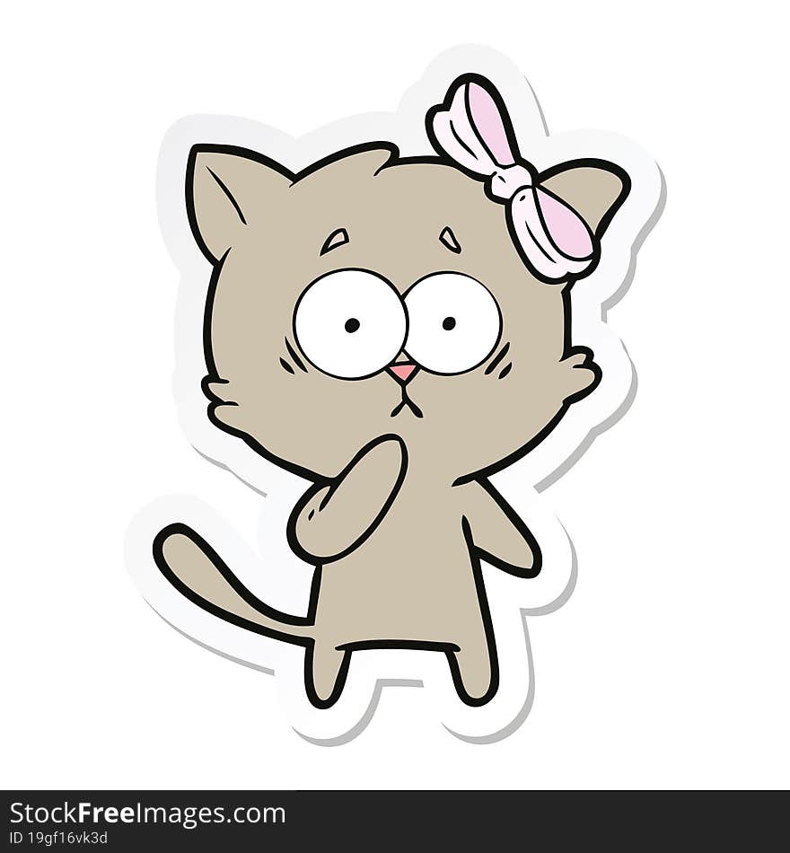 Sticker Of A Cartoon Cat