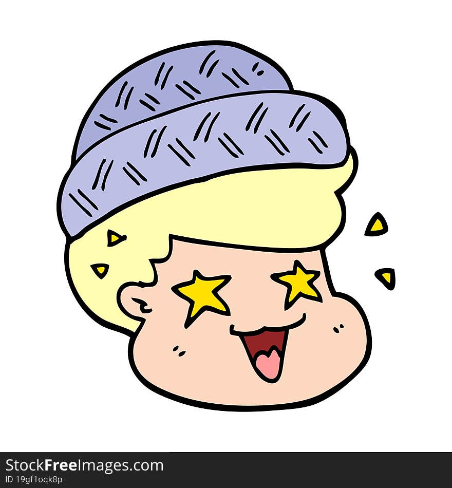 cartoon boy wearing hat